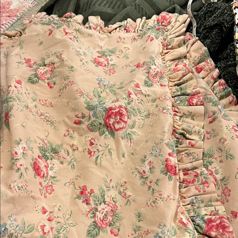 Pamela Kline Floral Ruffled Pillowcases